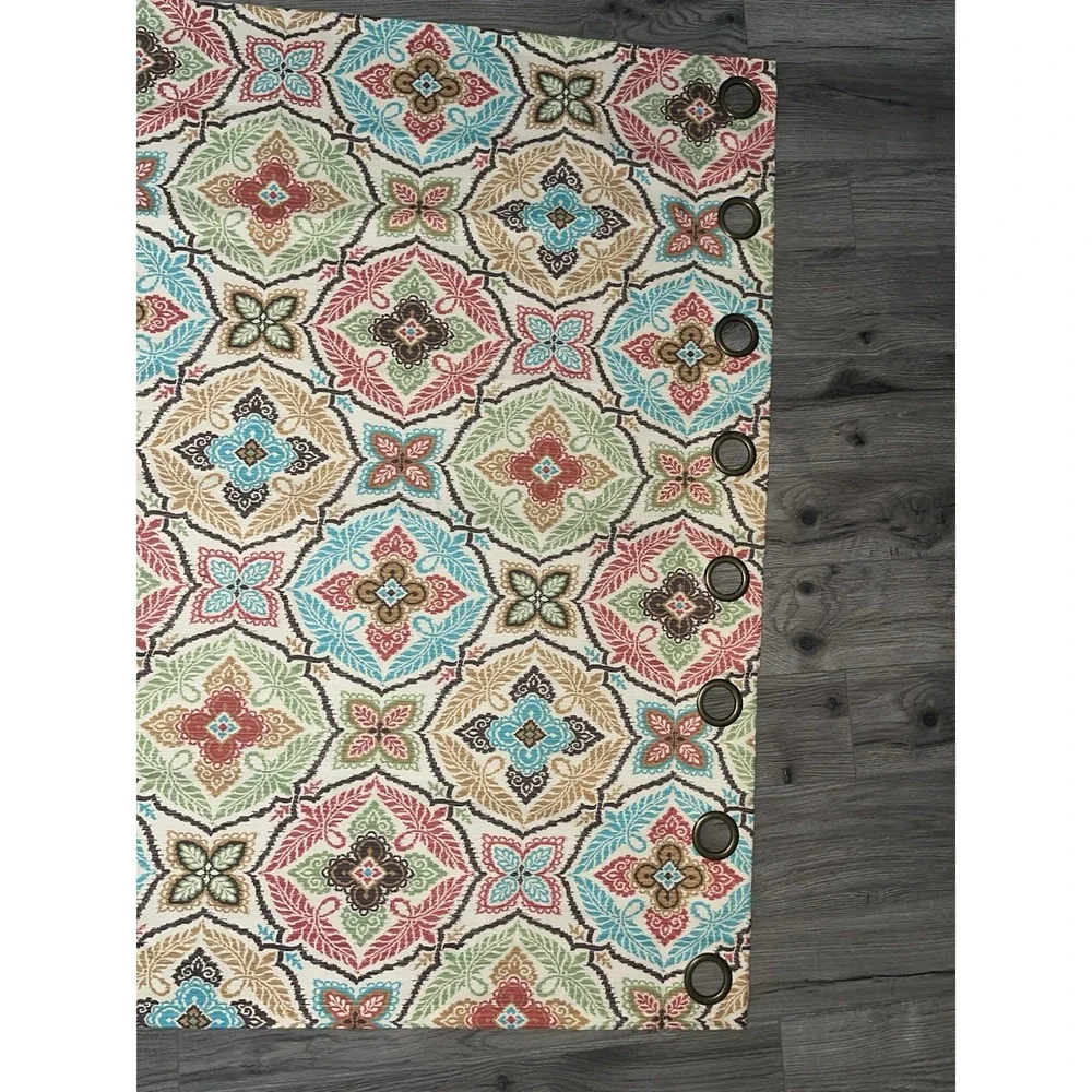 Pier 1 Medallion Design Curtain Panels (2) Colorful 9' X 50